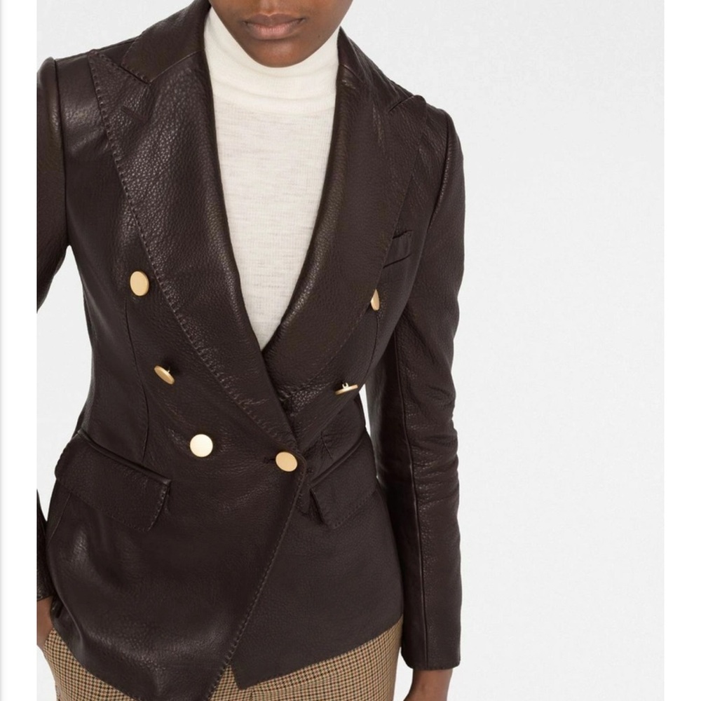 Tagliatore Black Leather Jacket Timeless Elegance